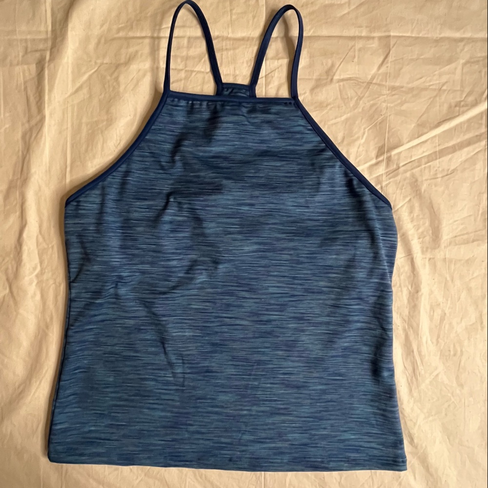 Outdoor Voices Blue Athletic Tank Top with Built in Bra Size L